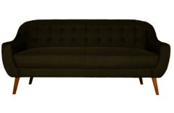 Hygena Lexie Retro Large Fabric Sofa - Olive